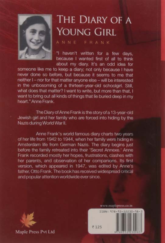The Diary Of A Young Girl : Anne Frank (back)