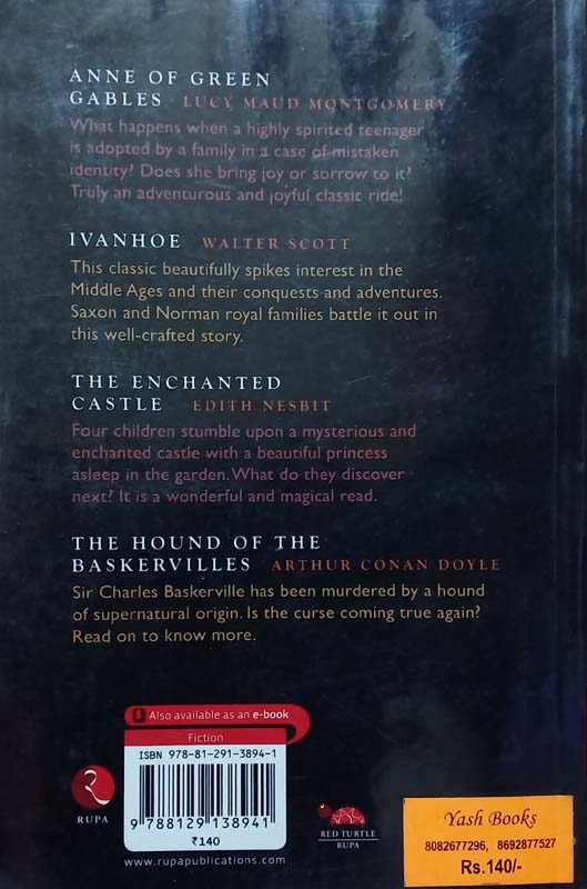 Junior Classics : Anne Of Green Gables, Ivanhoe, The Enchanted Castle, The Hound Of The Baskervilles (back)