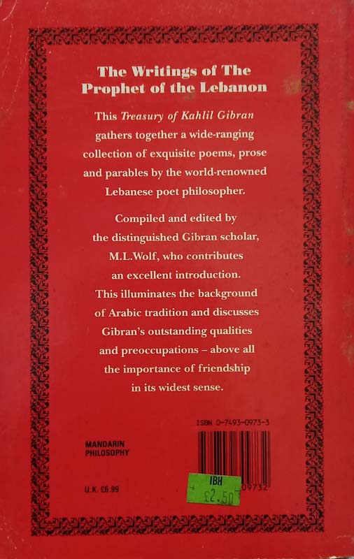 A Treasury Of Kahlil Gibran (back)