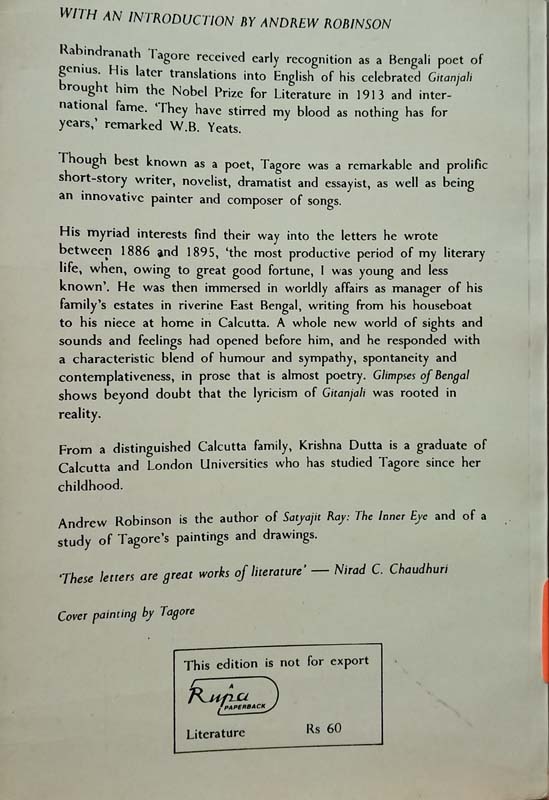 Glimpses Of Bengal (Selected Letters) (back)