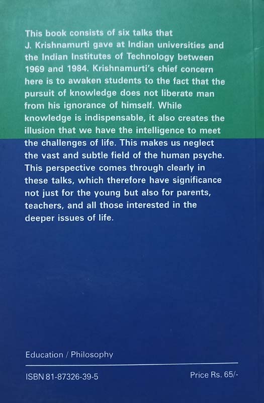 Why Are You Being Educated? (back)
