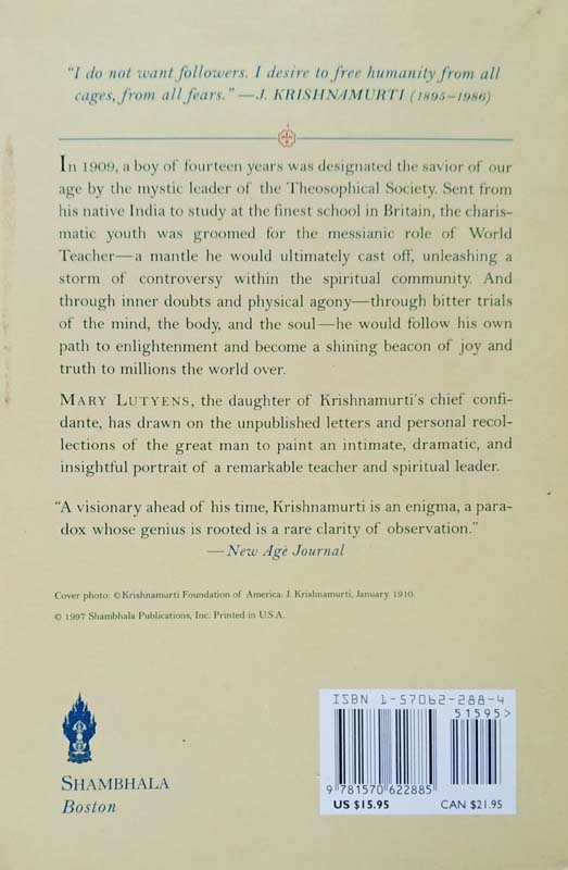 Krishnamurti (The Year Of Awakening) (back)