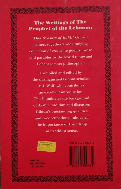 A Treasury Of Kahlil Gibran (back)