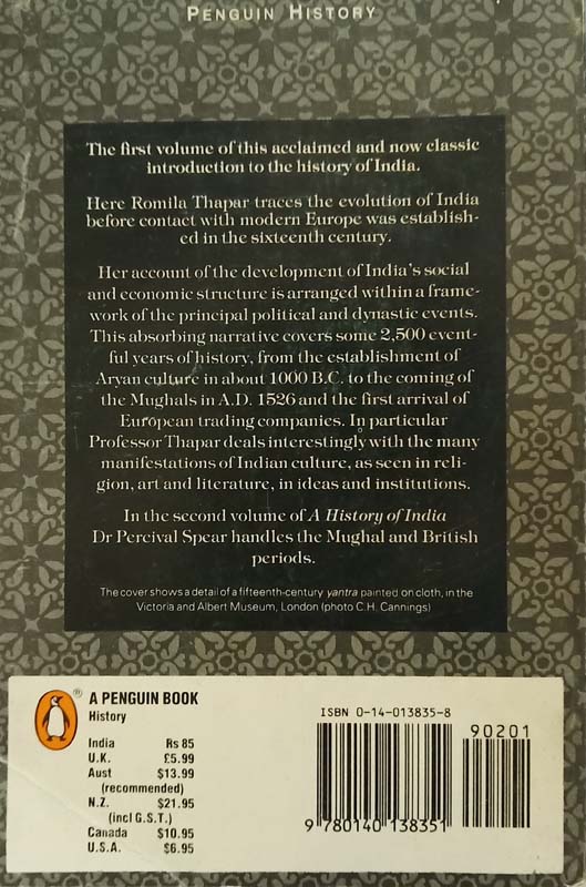 A History Of India- Volume . One (back)