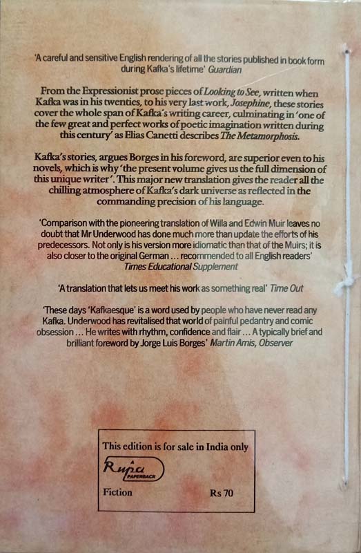 Franz Kafka (Stories 1904-1924) (back)