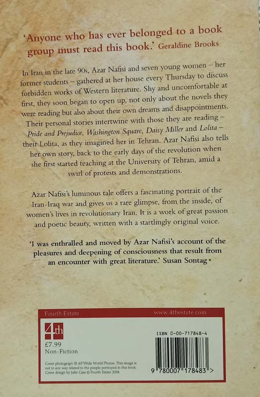 Reading Lolita In Tehran (back)