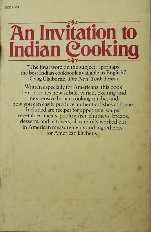 An Invitation To Indian Cooking (back)