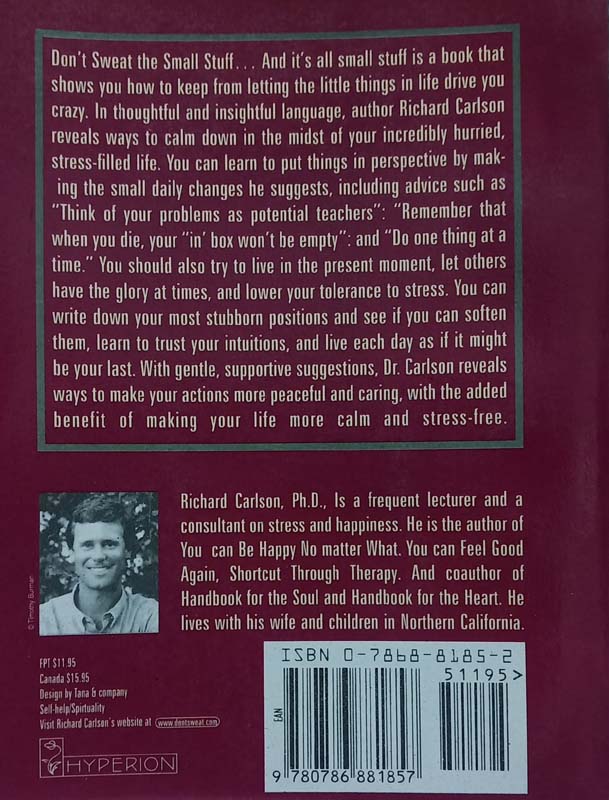 Don't Sweat The Small Stff…and it's all small stuff (back)