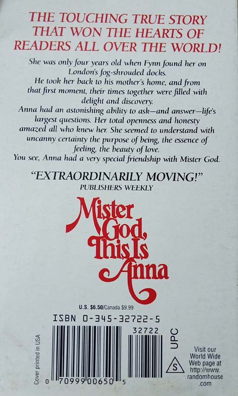 Mister God This Is Anna (back)
