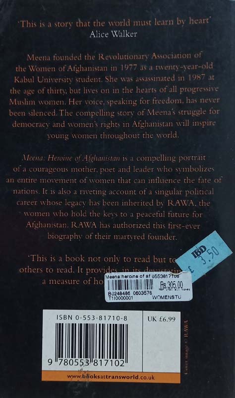 Meena : Heroine Of Afghanistan (back)
