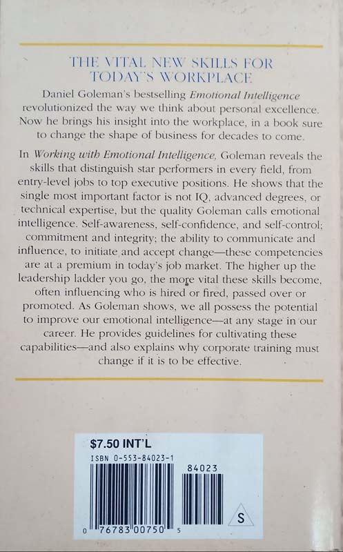 Working With Emotional Intelligence (back)
