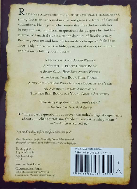The Astonishing Life of Octavian Nothing (Traitor to the Nation) : Volume 1 (back)