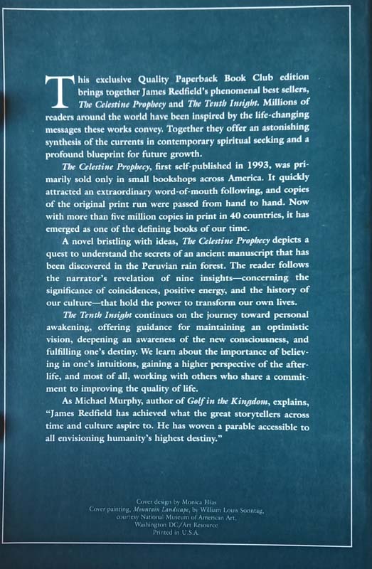 The Celestine Prophecy The Tenth Insight (back)