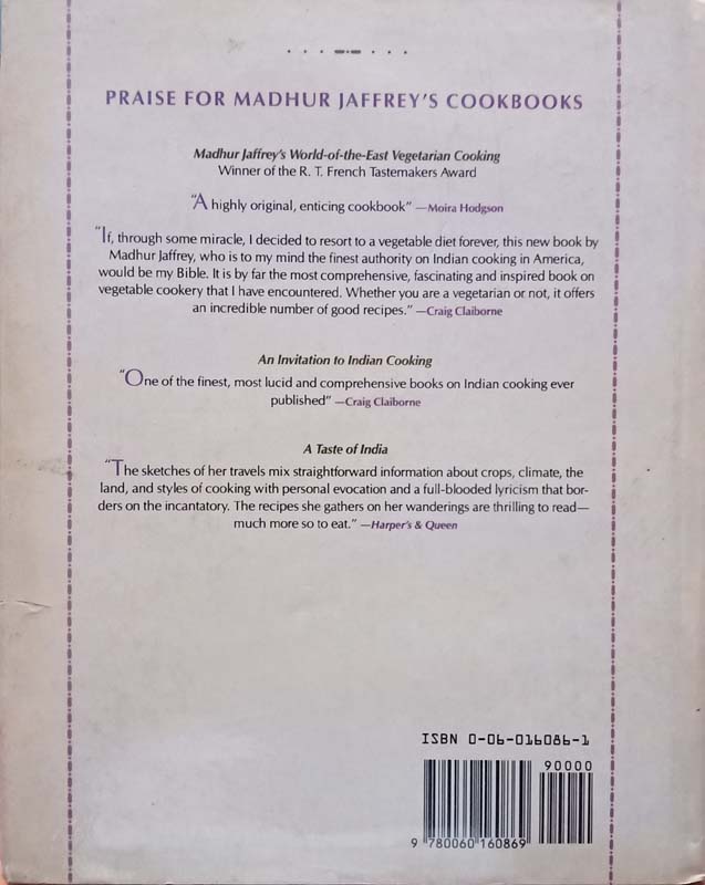 Madhur Jaffey's Cookbook (back)