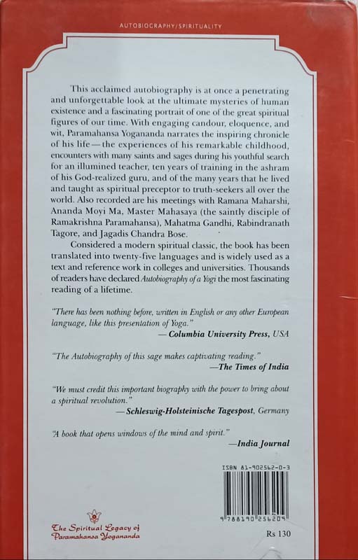 Autobiography Of A Yogi (back)