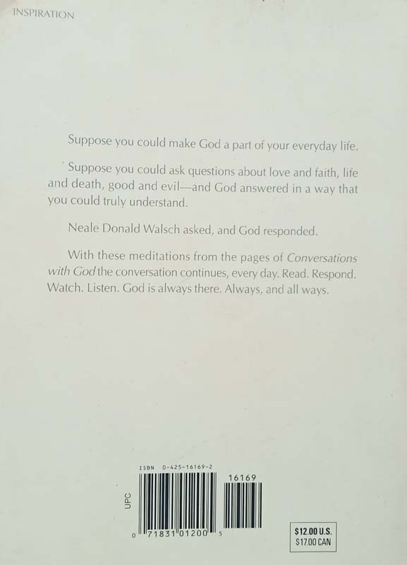 Meditations From Conveersations With God, Book 1 (back)