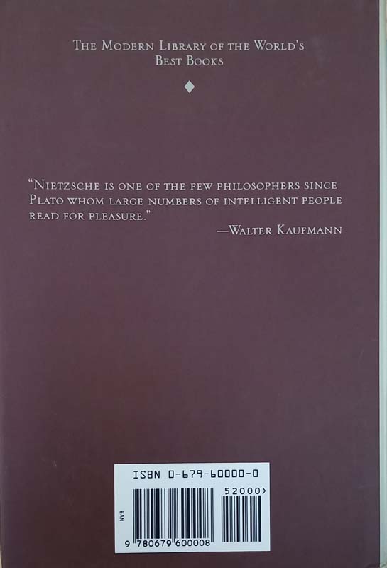Basic Writings Of Nietzsche (back)