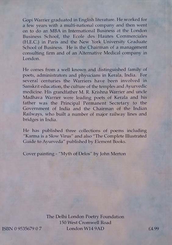 Lament Of Jc  (Poems By Gopi Warrier) (back)