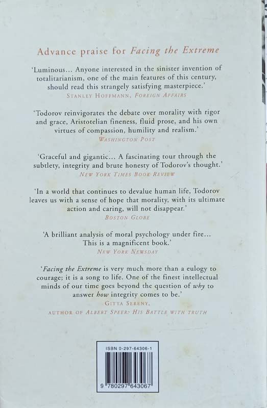 Facing The Extreme (Moral Life In The Concentration Camps) (back)
