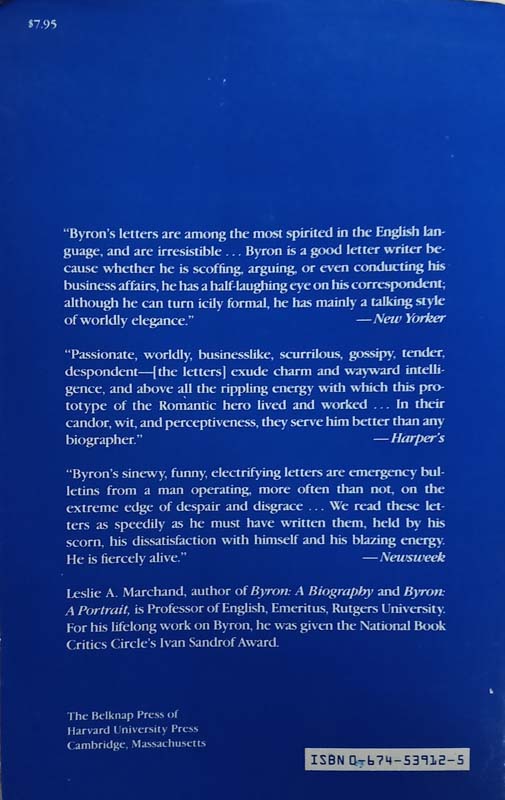 Lord Byron (Selected Letters And Journals) (back)