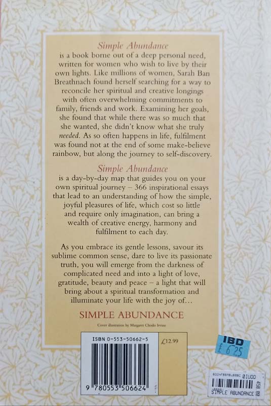 Simple Abundance (A Daybook Of Comfort & Joy) (back)