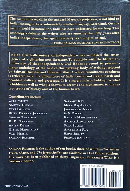 Mirror Work (50 Years Of Indian Writing 1947-1997) (back)