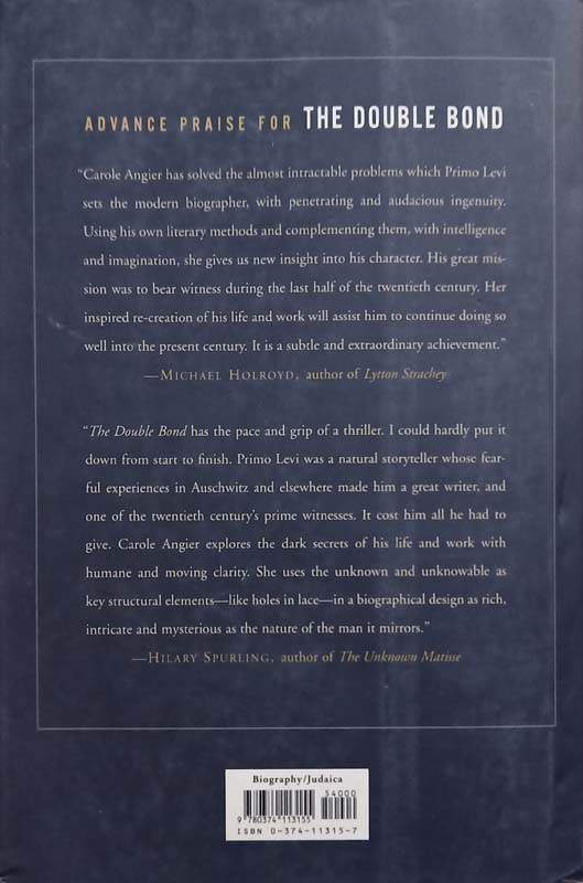 The Double Bond Primo Levi (back)