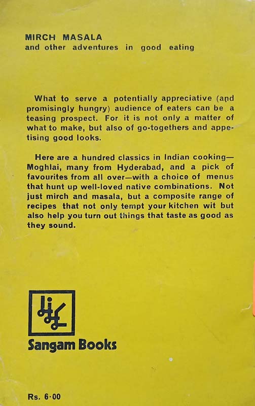 Mirch Masala : One Hundred Indian Recipess (back)