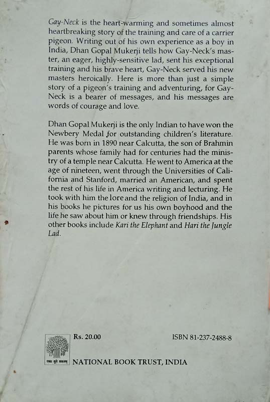 Gay-Neck : The Story Of A Pigeon (back)