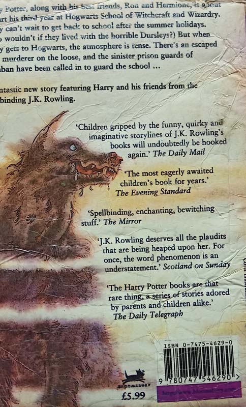 Harry Potter And The Prisoner Of Azkaban (back)