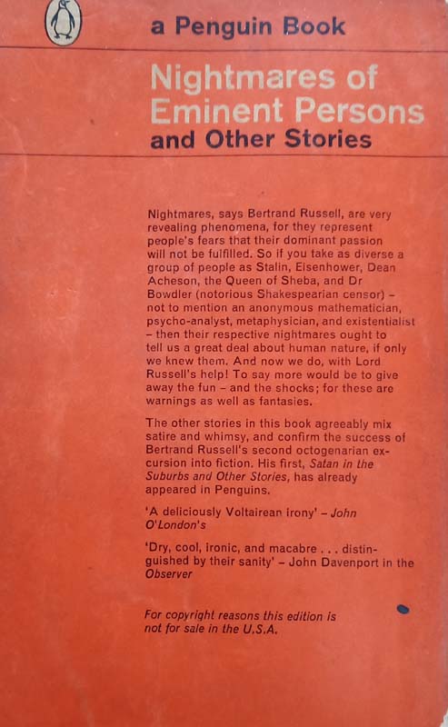 Nightmares Of Eminent Persons And Other Stories (back)