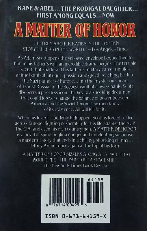 A Matter Of Honor (back)