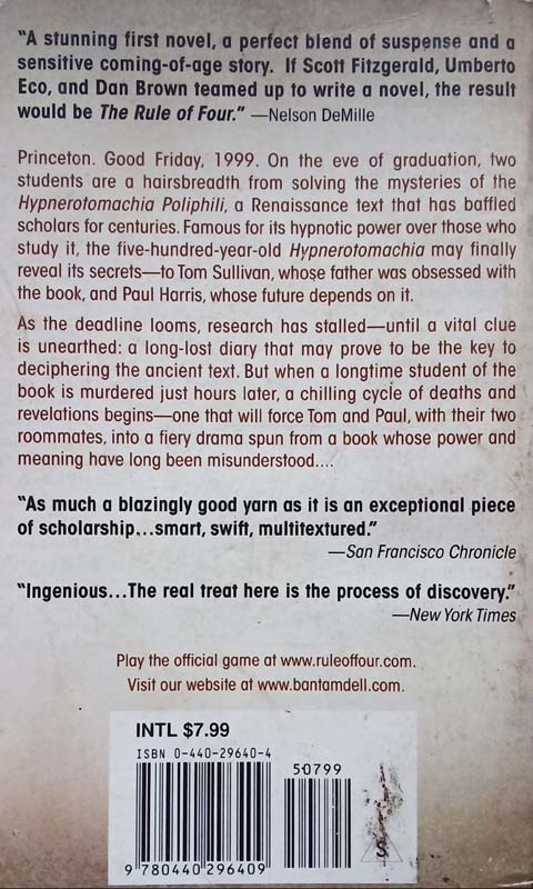 The Rule Of Four (back)