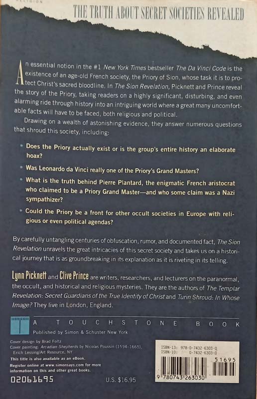 The Sion Revelation (The Truth About The Guardians Of Christ's Sacred Bloodline) (back)