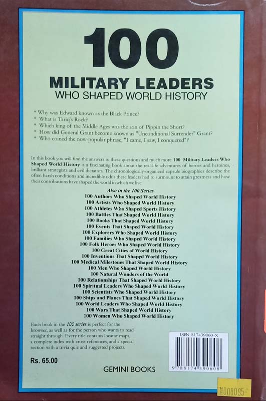 100 Military Leaders Who Shaped World History (back)