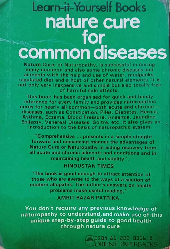 Nature Cure For Common Diseases (back)
