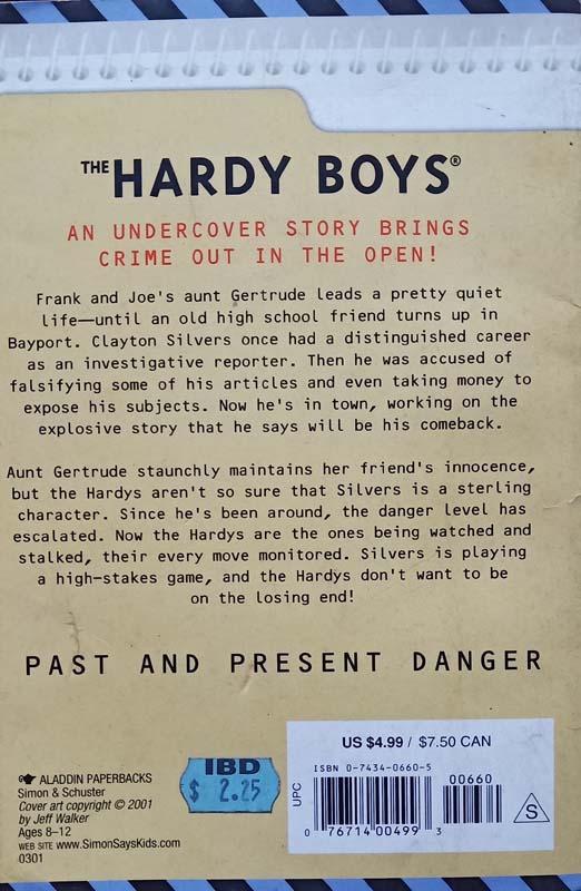 The Hardy Boys : Past And Present Danger # 166 (back)