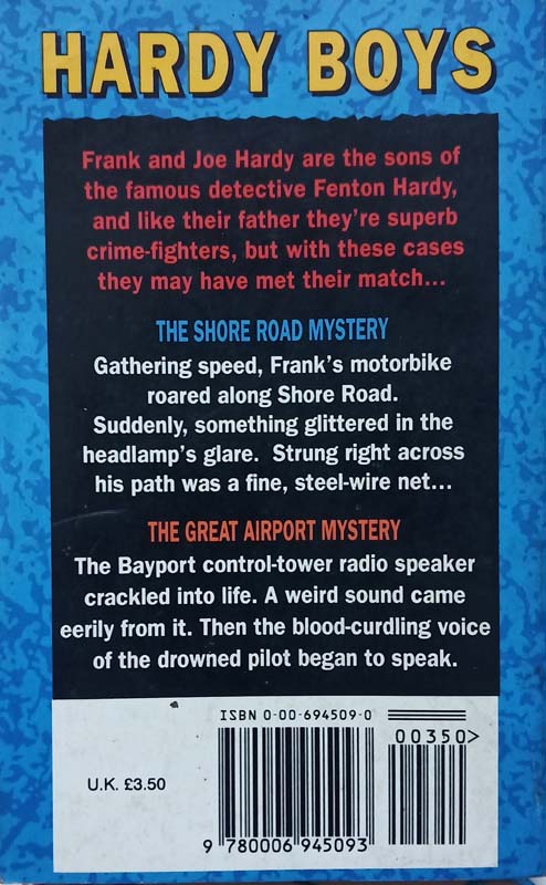 The Hardy Boys : The Shore Road Mystery, The Great Airport Mystery (back)