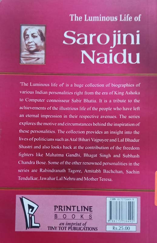 The Luminous Life Of : Sarojini Naidu (back)