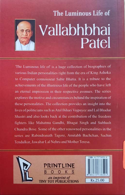 The Luminous Life Of : Vallabhbhai Patel (back)