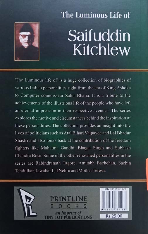 The Luminous Life Of : Saifuddin Kitchlew (back)