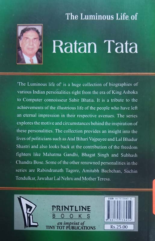 The Luminous Life Of : Ratan Tata (back)