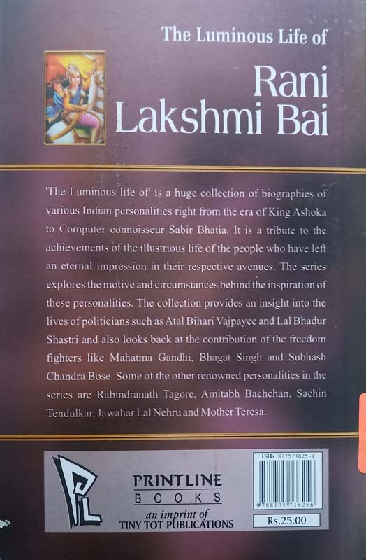 The Luminous Life Of : Rani Lakshmi Bai (back)