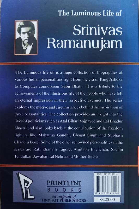 The Luminous Life Of : Srinivas Ramanujam (back)