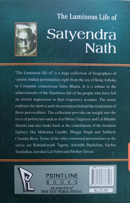 The Luminous Life Of : Satyendra Nath (back)