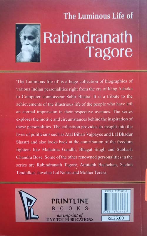 The Luminous Life Of : Rabindranath Tagore (back)