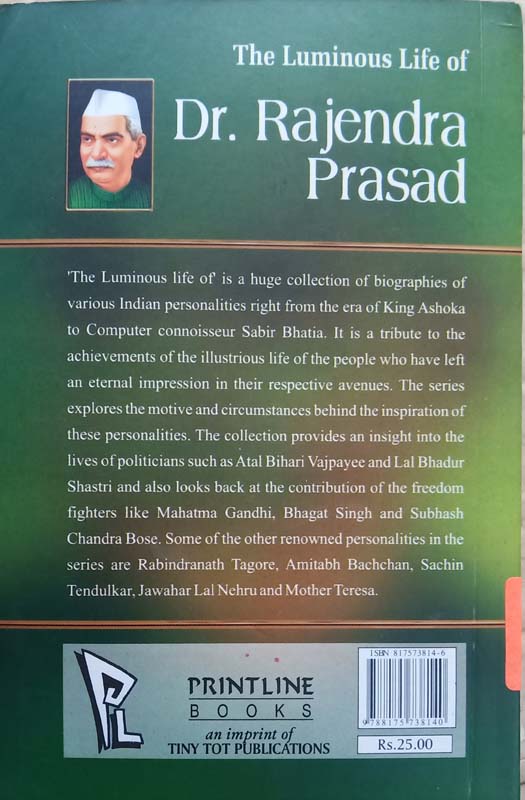 The Luminous Life Of : Dr Rajesndra Prasad (back)
