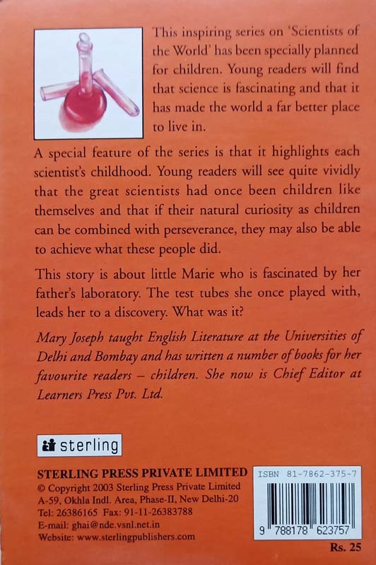 Scientists Of The World : Maria Curie (back)