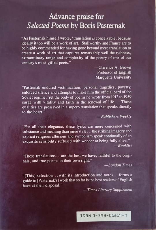 Pasternak (Selected Poems) (back)