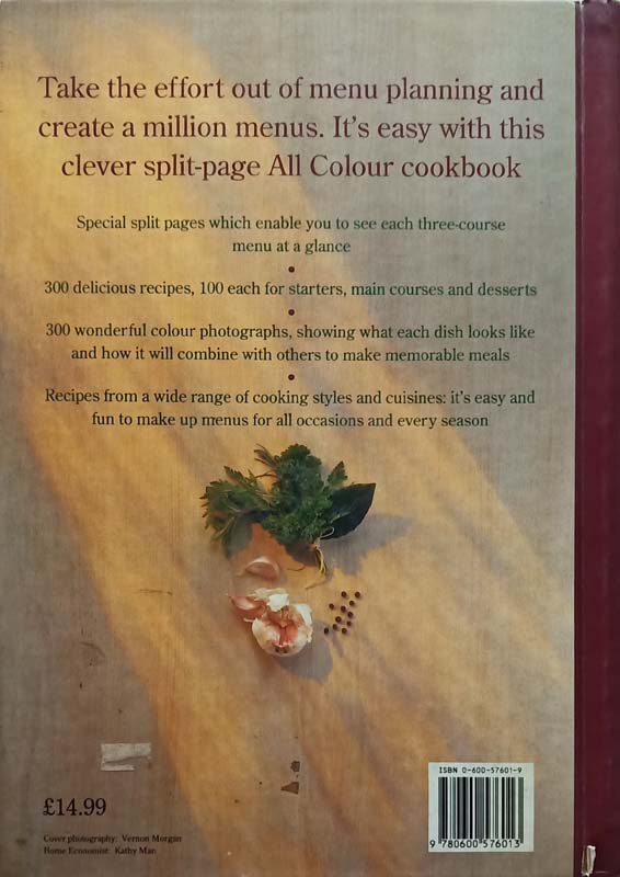 Million Menus Cookbook (back)